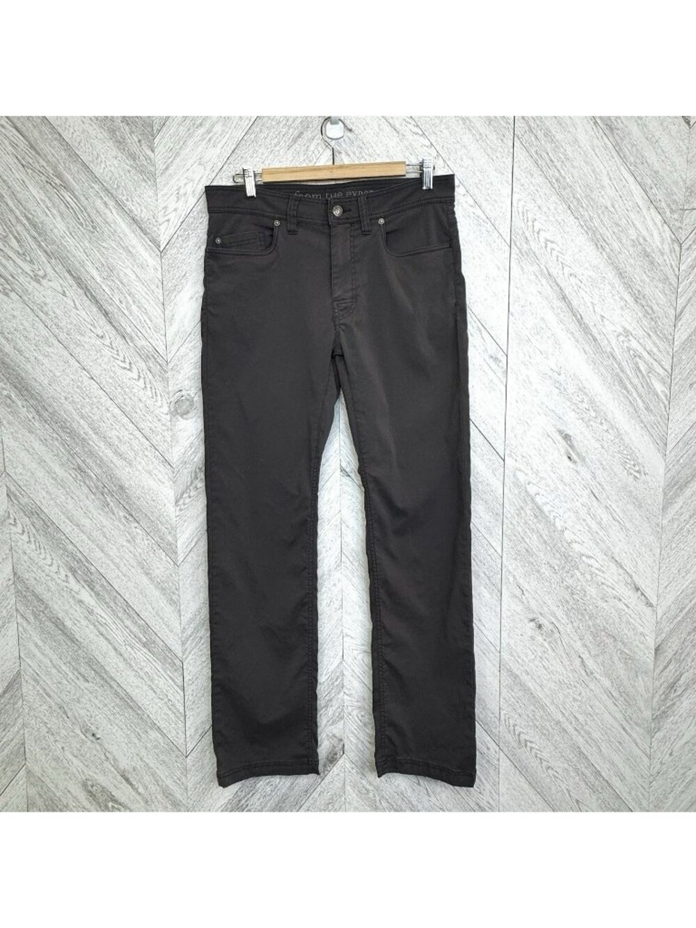 Prana Brion Pants Mens 32x32 Slim Fit Gray Nylon Stretch Outdoor Hiking Gorpcore